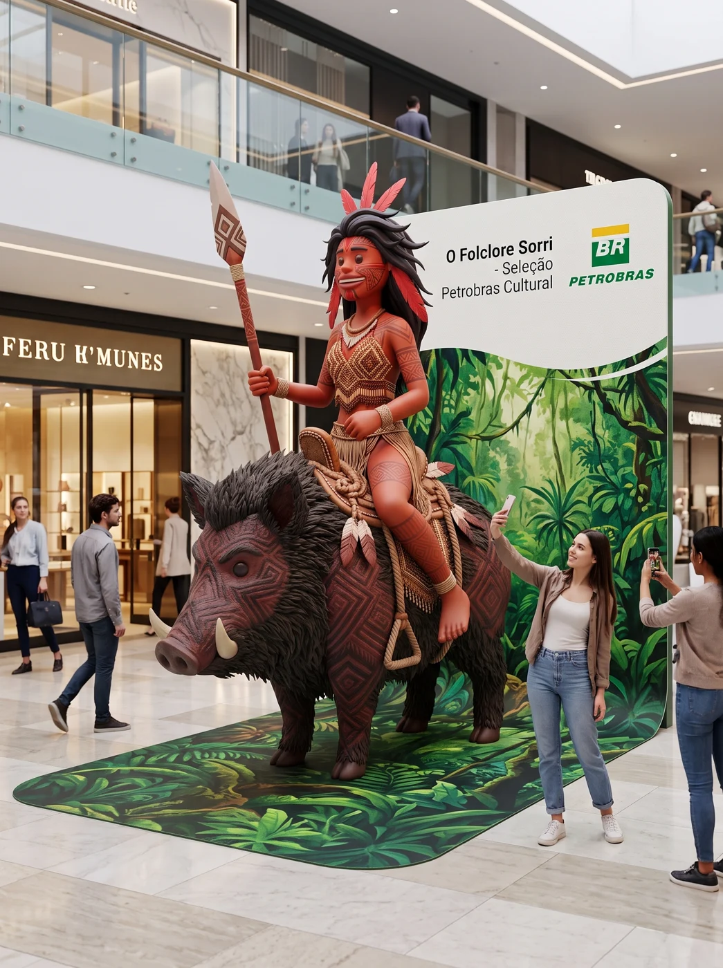 Estudo conceitual: Caipora em espaço de exposição