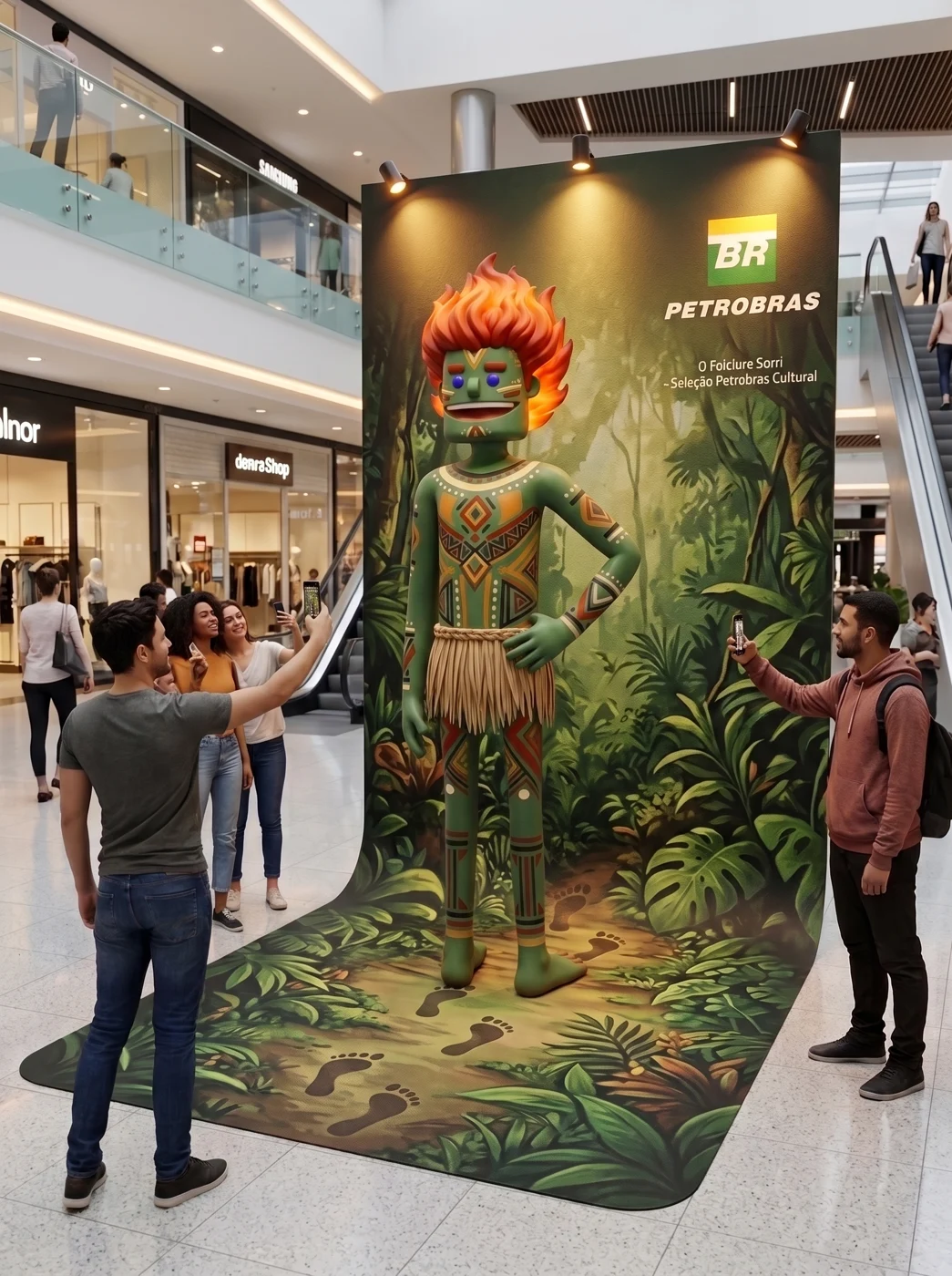 Estudo conceitual: Curupira em espaço de exposição