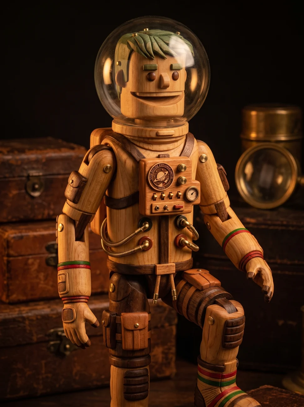 Répi astronauta de madeira